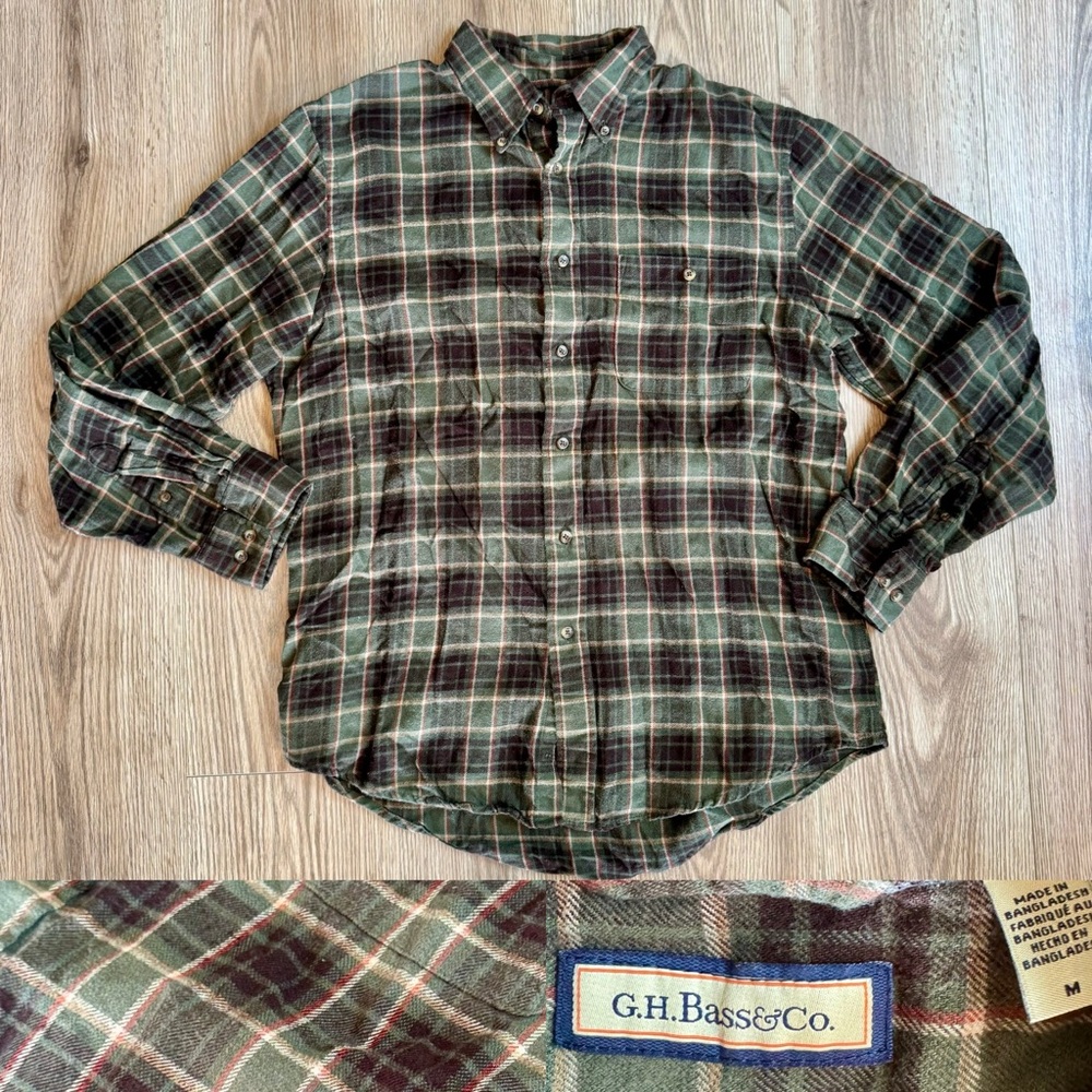 Men’s Flannel Green GH Bass & Co size M